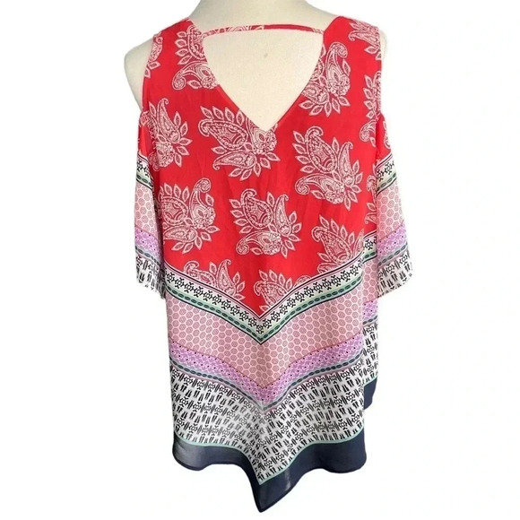 Daniel Rainn DR2 *Nordstrom* Bandana Print Open Shoulder Triangle Top Medium - Picture 6 of 15